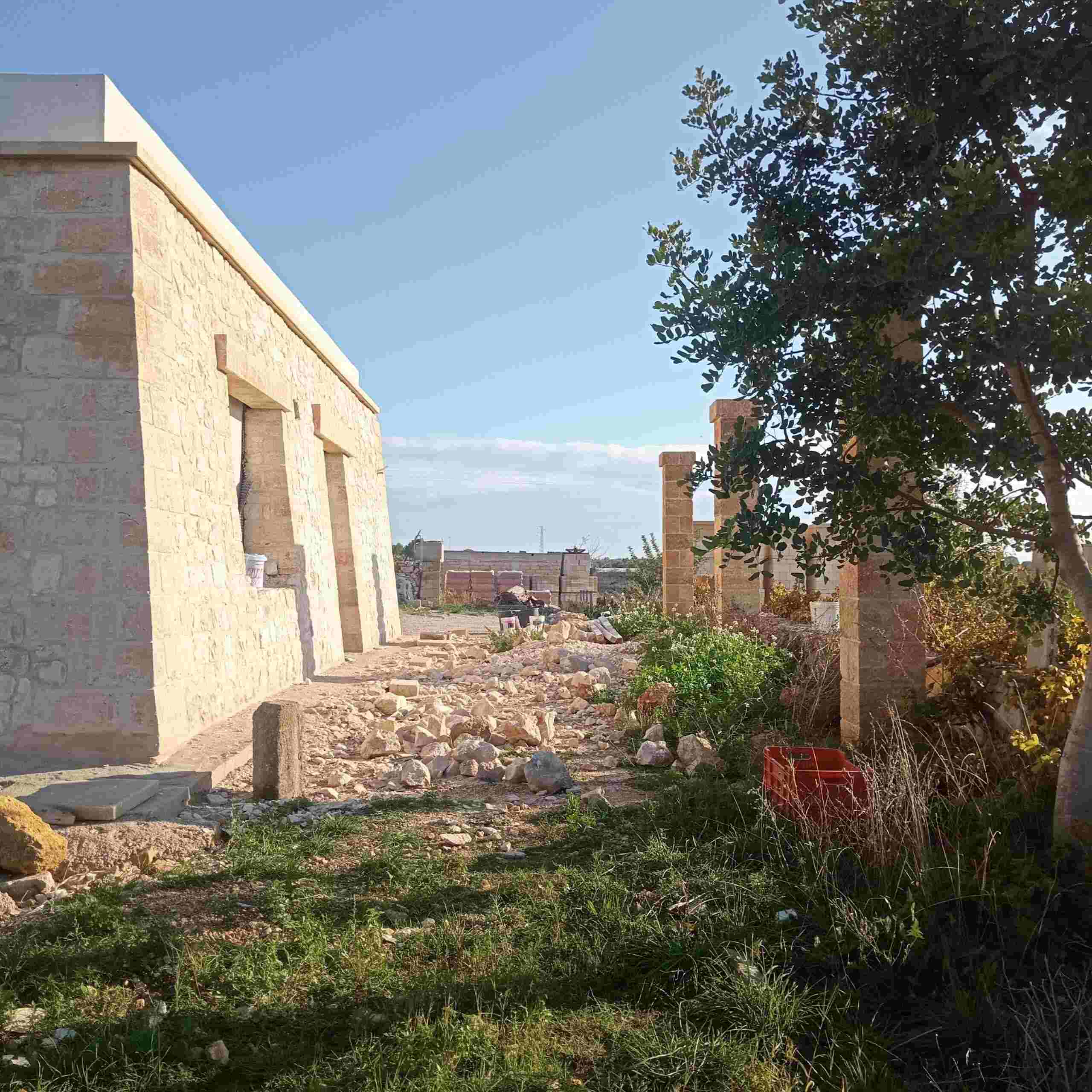Stone construction — heritage building in progress