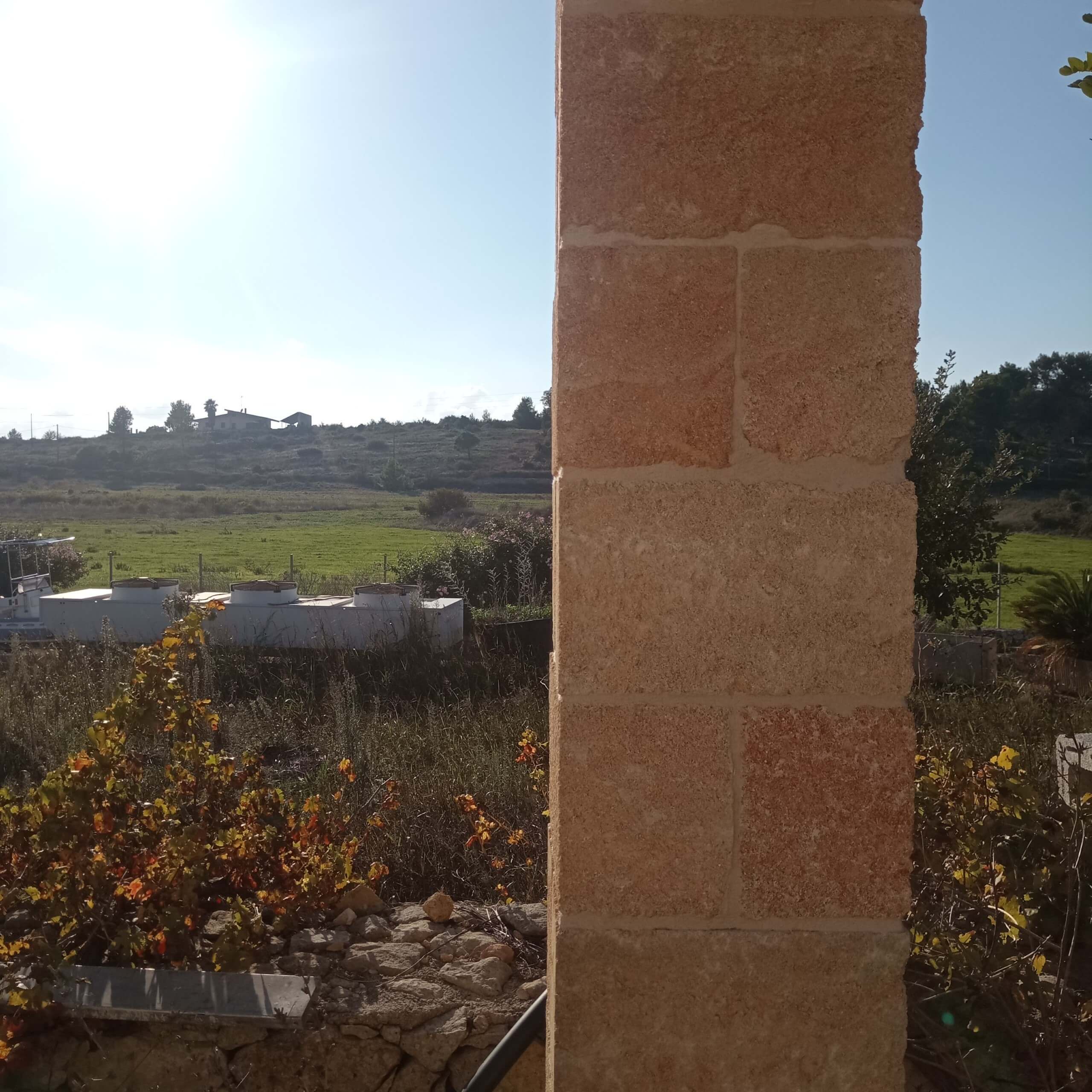 Stone pillar — artisan masonry detail